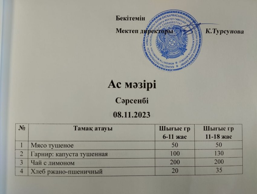 Ас мәзірі